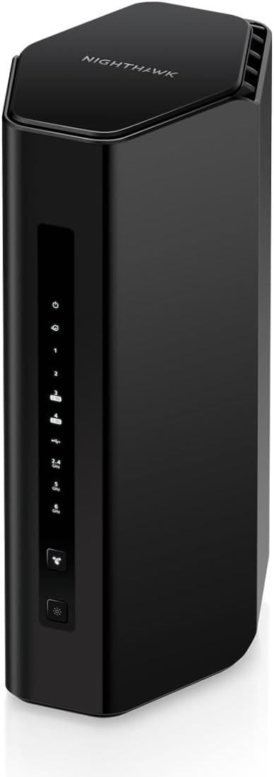 Netgear Nighthawk RS300 Tri-Band WiFi 7 Router, Wireless Speed Up to 9.3 Gbps, Covers Up to 2500 Sq. Ft., Black - Certified Refurbished