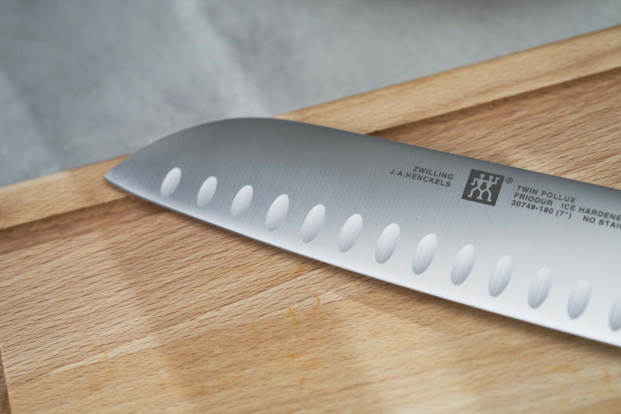 Zwilling Twin Signature 7-inch Hollow Edge Santoku Knife