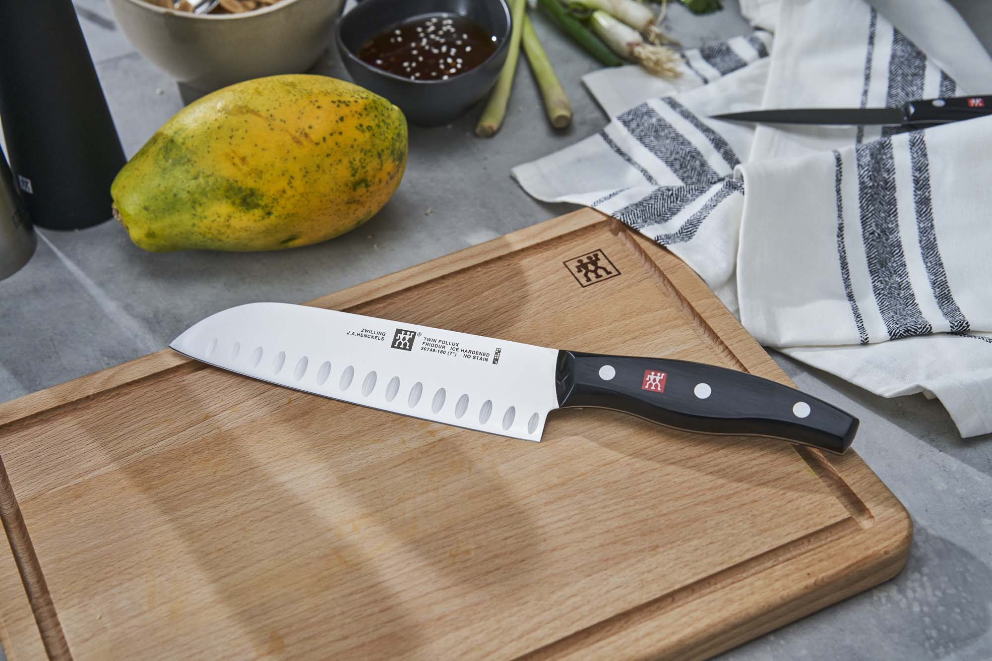 Zwilling Twin Signature 7-inch Hollow Edge Santoku Knife