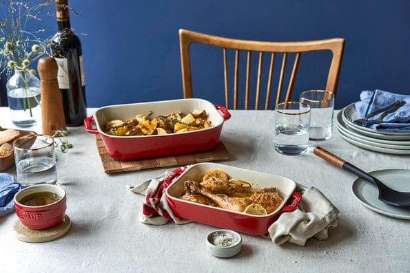 Staub Ceramic 2-pc Rectangular Baking Dish Set - Cherry