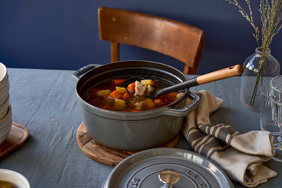 Staub Cast Iron 4-qt Round Cocotte, Dutch Oven - Graphite Grey