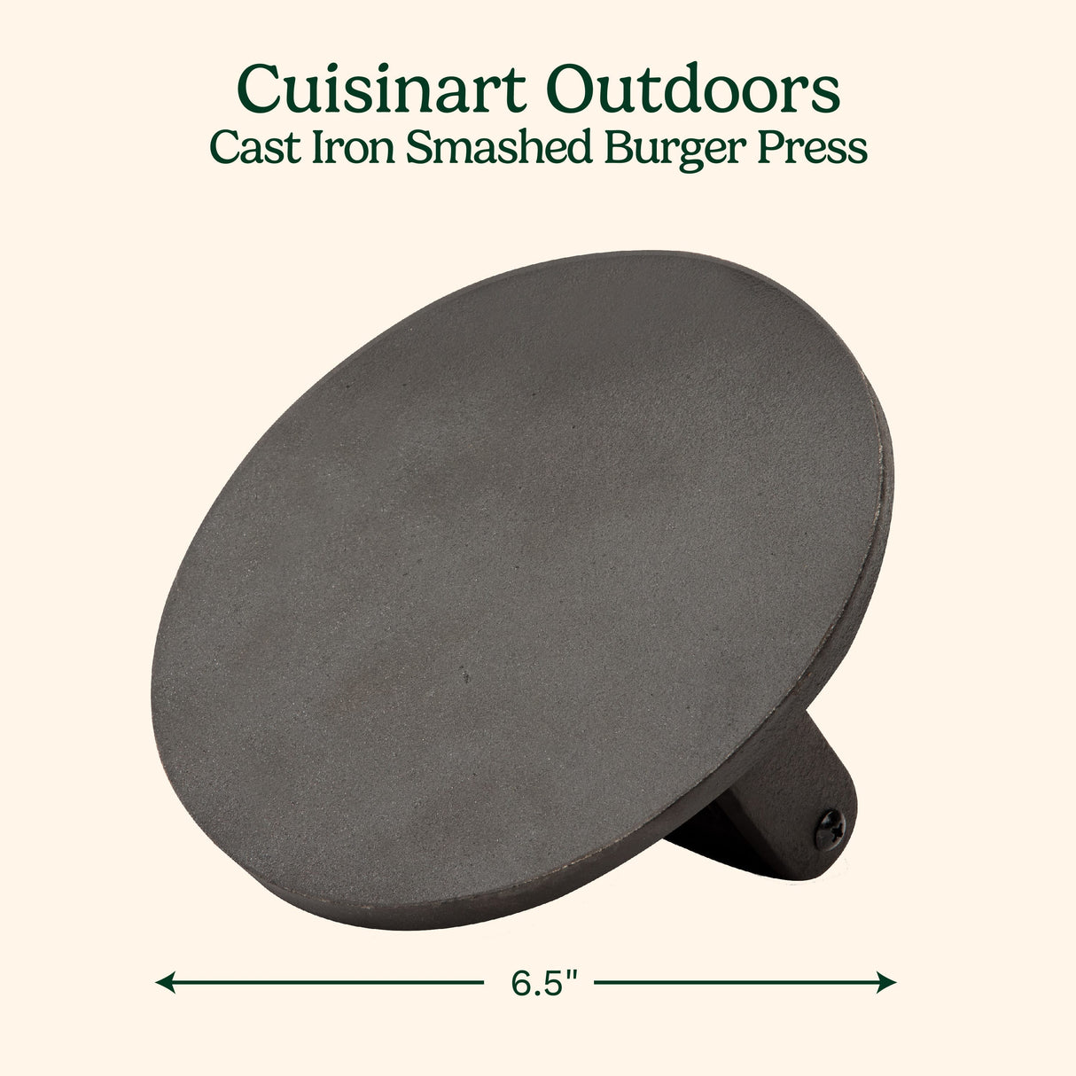 Cuisinart Cast Iron Smash Burger Press, 6.5" Dia