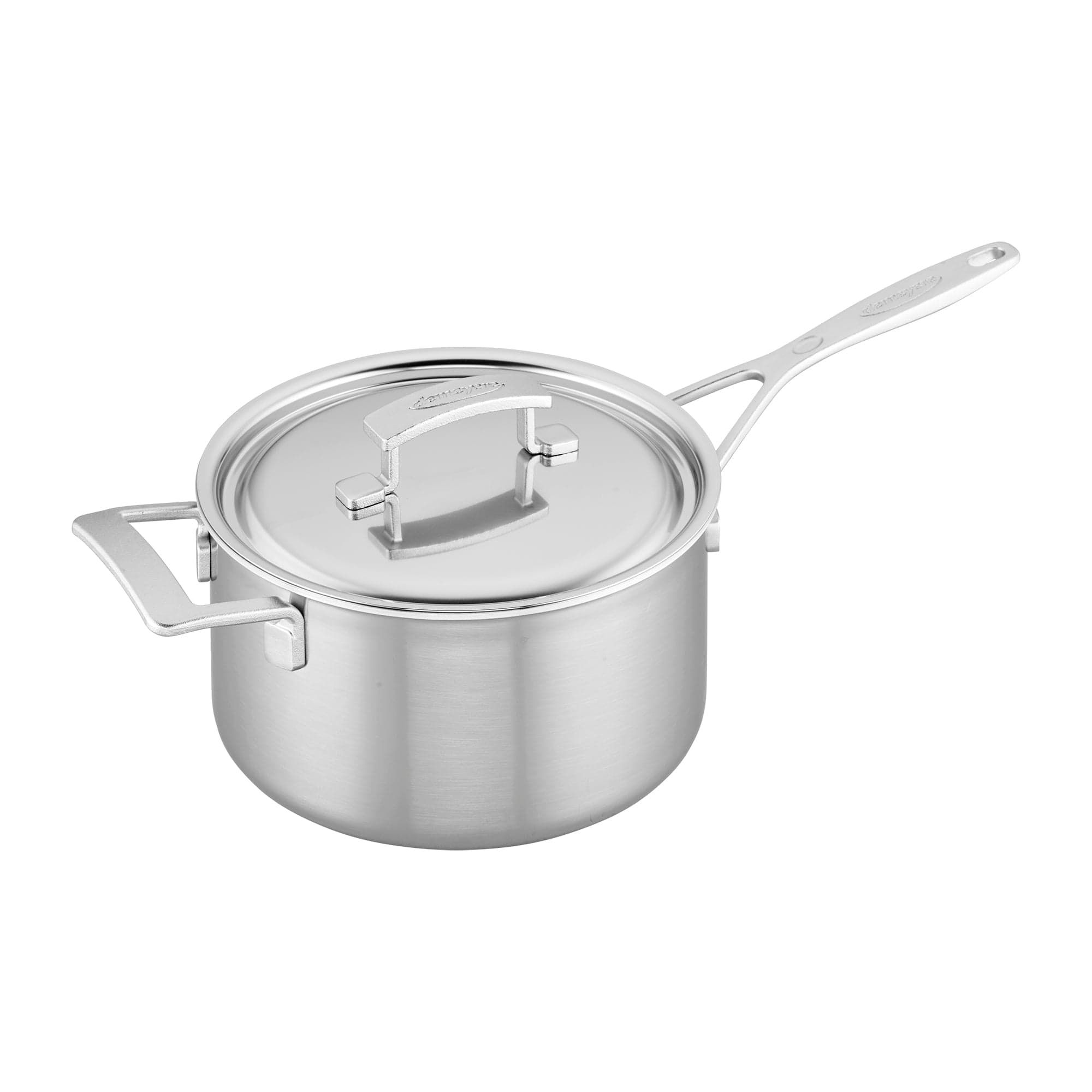 Demeyere Industry 5-Ply 4-qt Stainless Steel Saucepan with Handle Helper