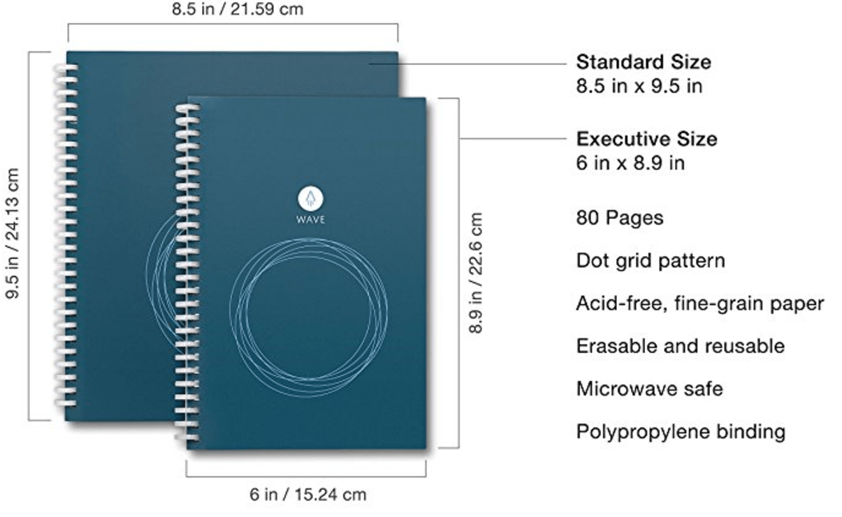 Rocketbook Wave Smart Notebook 9.5" x 8.5" Blue