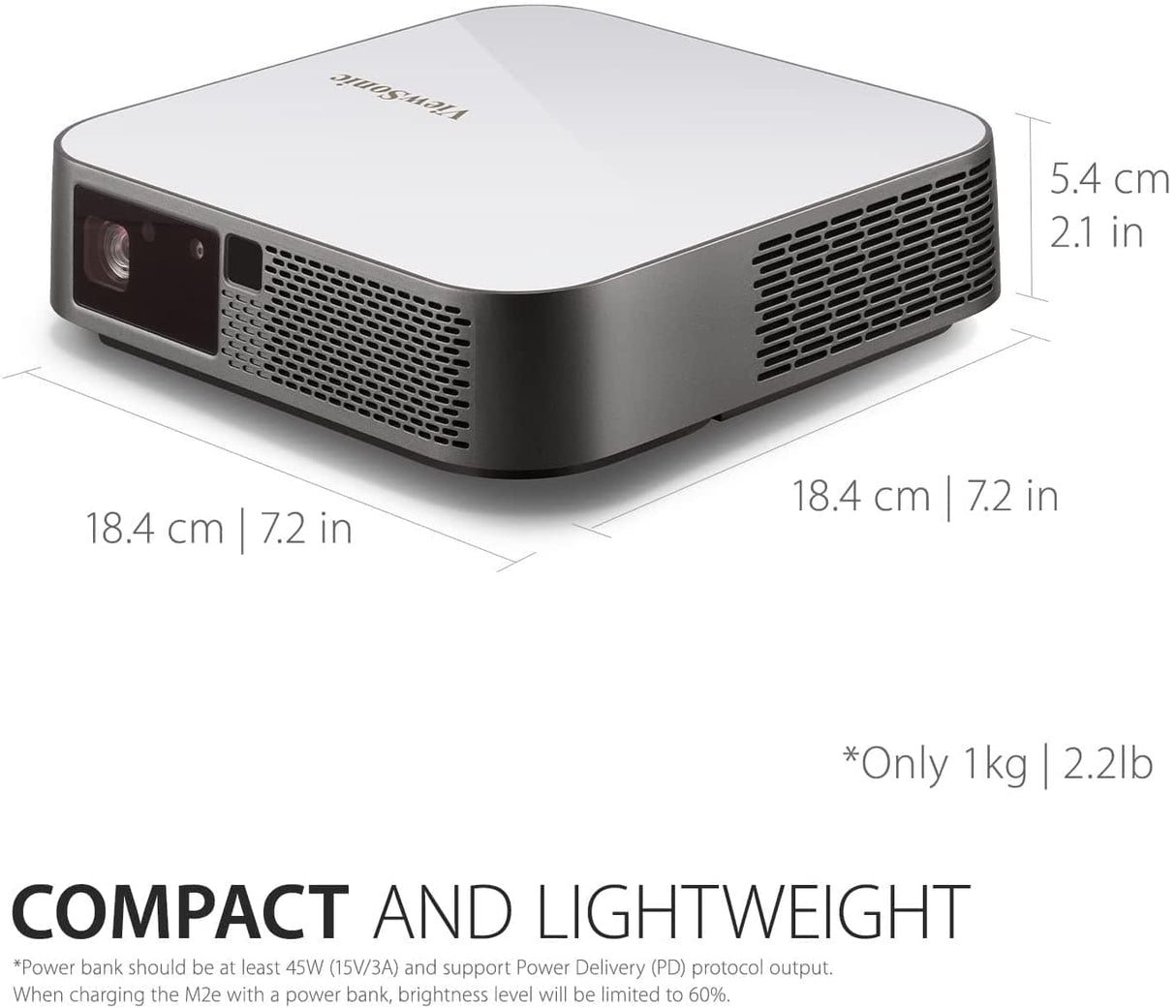 ViewSonic 1080 Portable Projector with 1000 LED Lumens, Auto Focus, Harman Kardon Bluetooth Speakers, HDMI, 16GB Storage, Stream Netflix with Dongle - Certified Refurbished