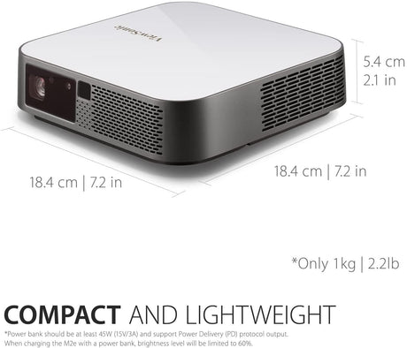 ViewSonic 1080 Portable Projector with 1000 LED Lumens, Auto Focus, Harman Kardon Bluetooth Speakers, HDMI, 16GB Storage, Stream Netflix with Dongle - Certified Refurbished
