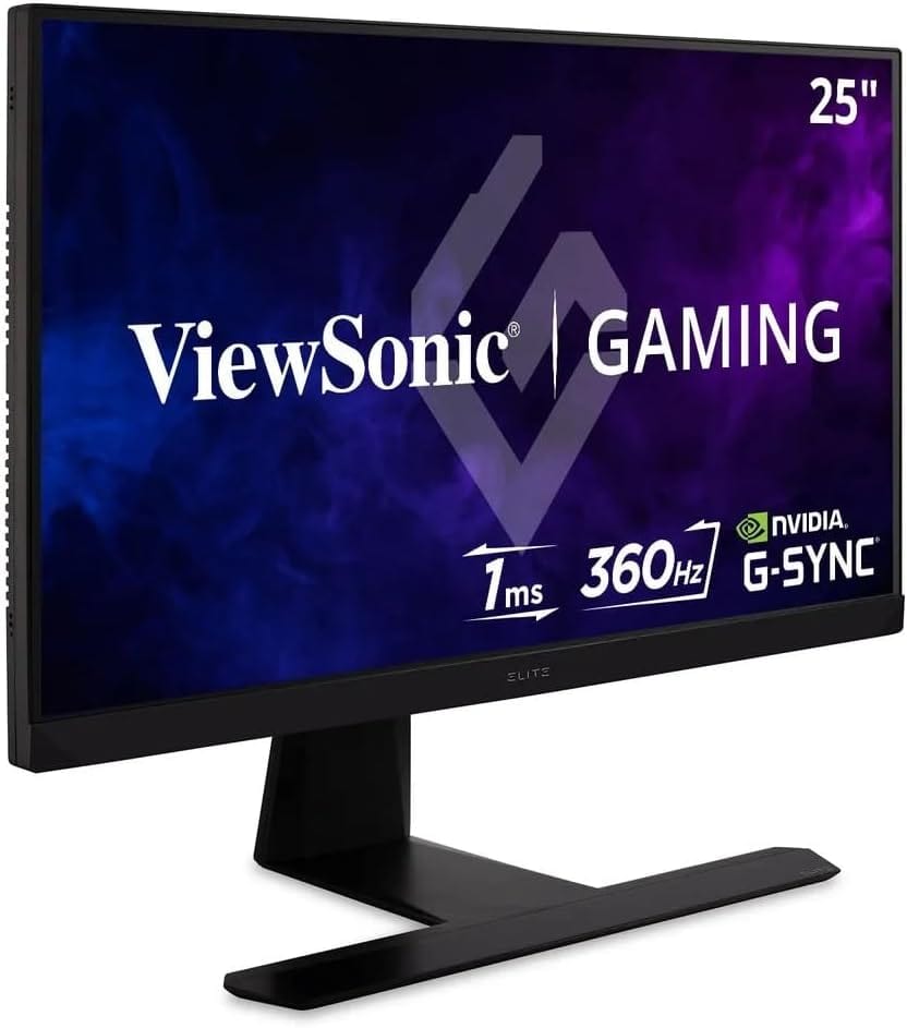 ViewSonic 25 Inch 1080p 1ms 360Hz IPS Gaming Monitor with GSYNC, HDR400, RGB Lighting