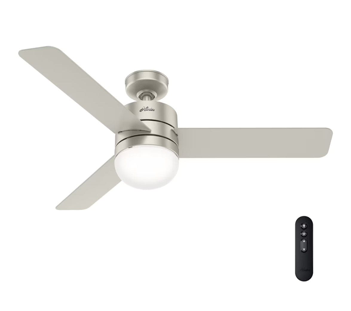 Hunter Fans 54" Neutron SureSpeed SimpleConnect Smart Ceiling Fan with LED Light + Remote, Matte Nickel