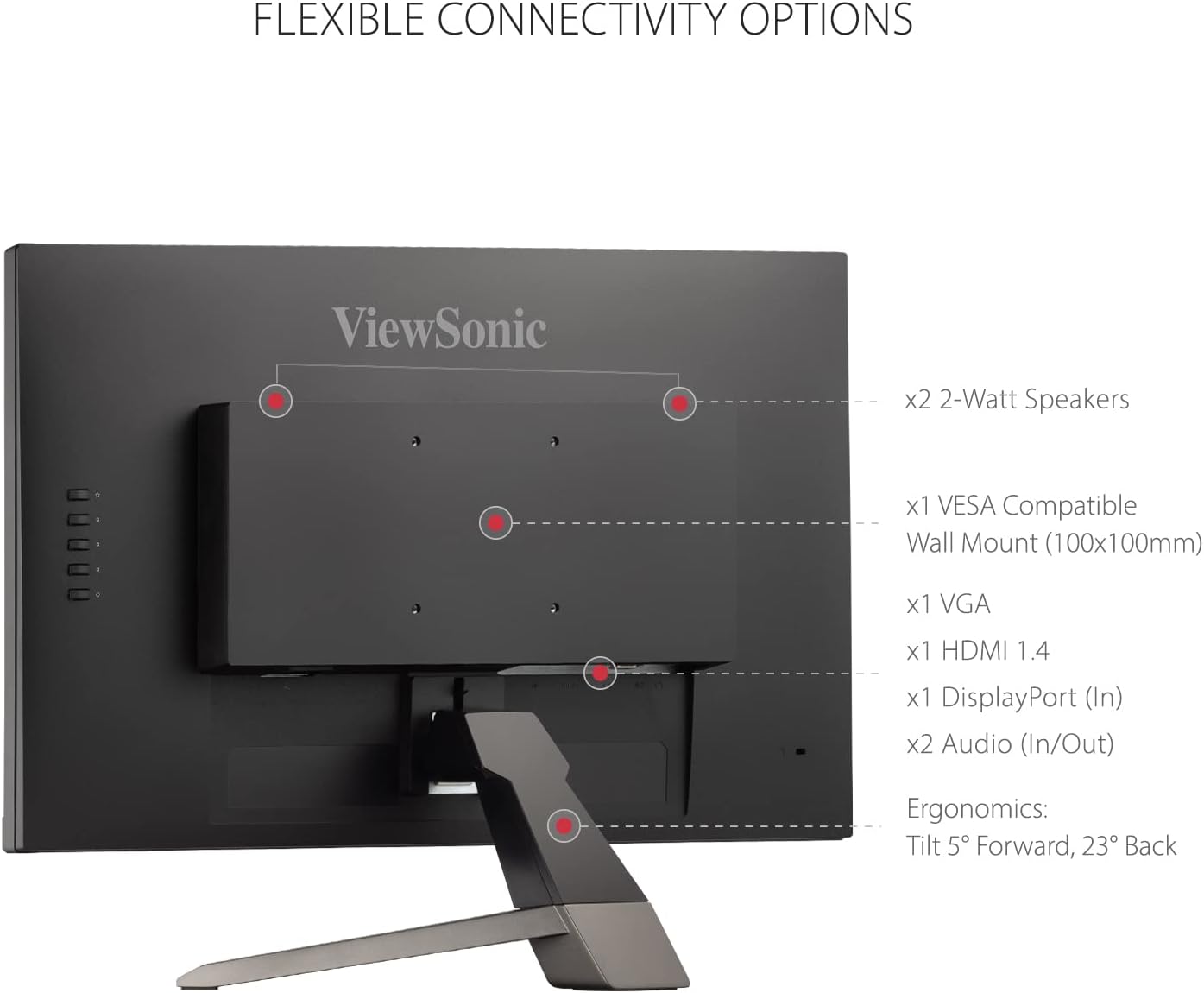 ViewSonic 22 Inch 1080p Gaming Monitor with 100Hz - Certified Refurbished