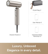 Dreame Pocket Pure High-Speed Hair Dryer, Lightweight Foldable Blow Dryer, 110000 RPM Motor, Ionic Care, 5 Modes, Travel Bag, Quiet Fast Drying