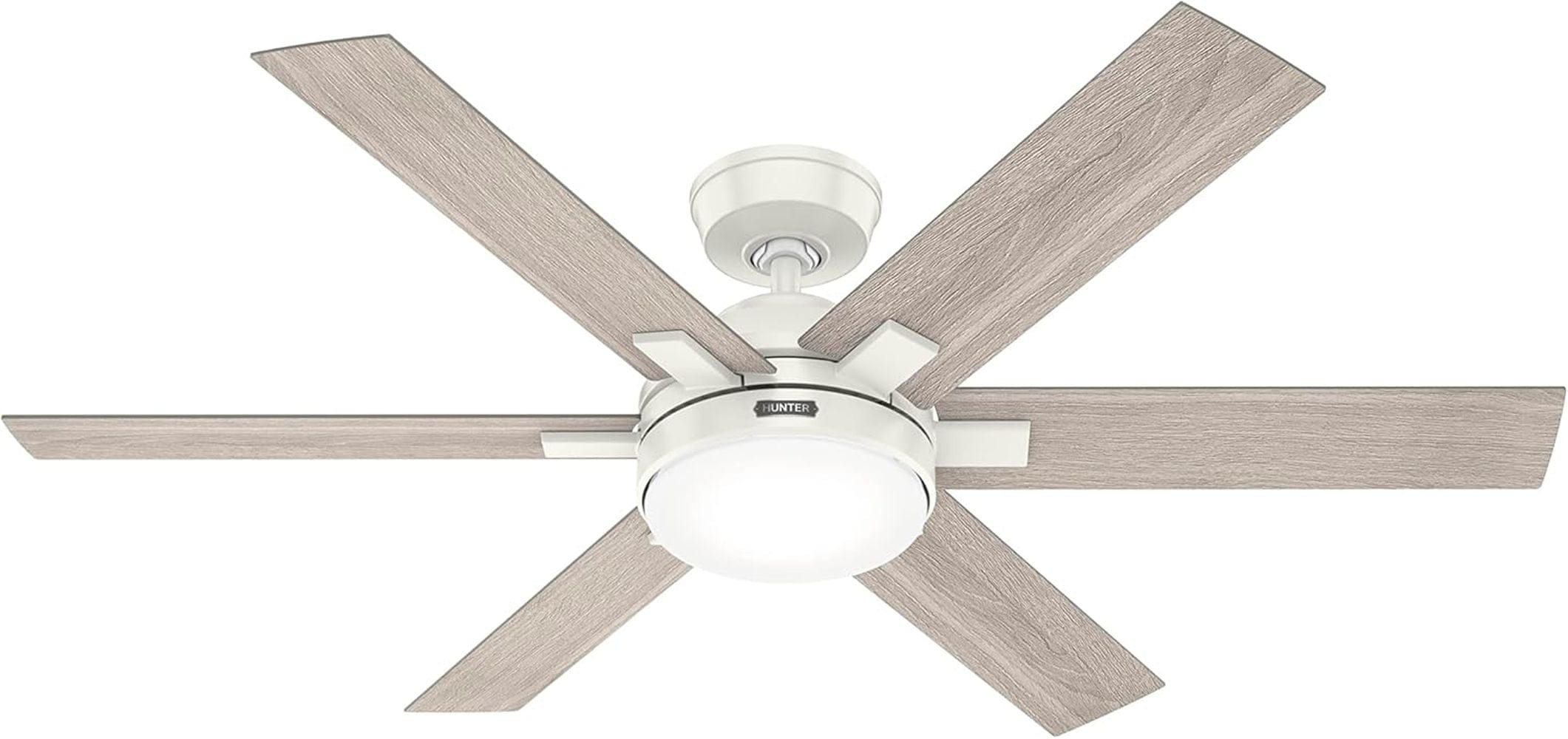 Hunter Fans 51880 52" Georgetown Ceiling Fan with LED Light & Remote Control, Fresh White