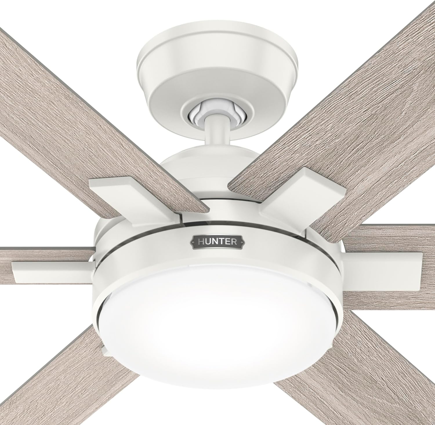 Hunter Fans 51880 52" Georgetown Ceiling Fan with LED Light & Remote Control, Fresh White