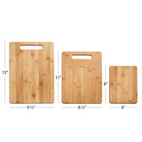 Farberware 3-Piece Wood Cutting Board Set, Reversible for Meal Prep + Serving, Charcuterie Boards, Built-in Handles, Set of 3, Bamboo