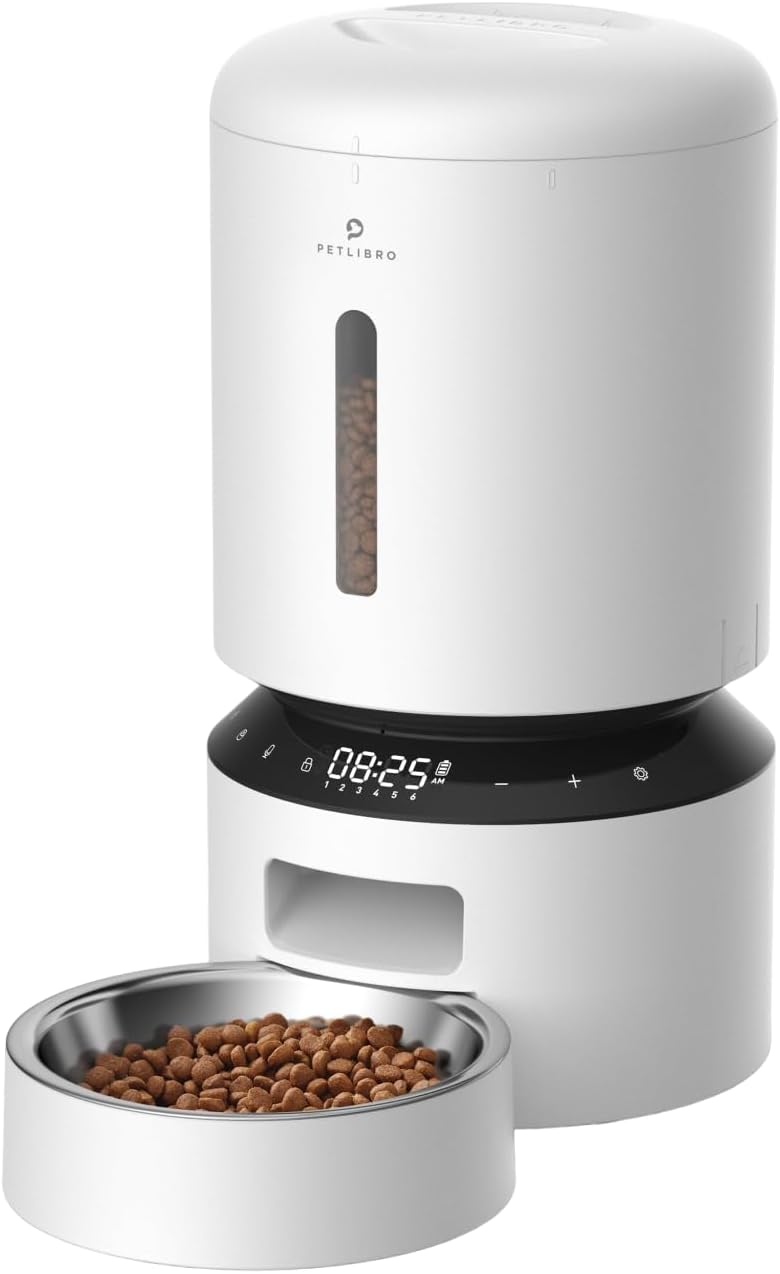 Petlibro Granary Automatic Pet Feeder, 5G Wi-Fi, 5L, Low Food Sensor, White - Certified Refurbished