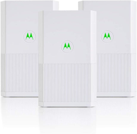Motorola Mesh WiFi System, 3-Pack, AC2200 Tri-Band, 9,000 sq ft Coverage, Router + 2 Satellites, Parental Controls, Easy Setup