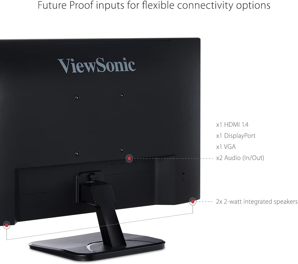 ViewSonic 24in IPS 1080p Monitor HDMI DisplayPort - Certified Refurbished