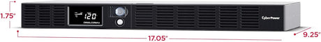 CyberPower Smart App LCD UPS Battery Backup and Surge Protector, 500VA/300W, 6 Outlets, AVR, 1U Rackmount - Certified Refurbished