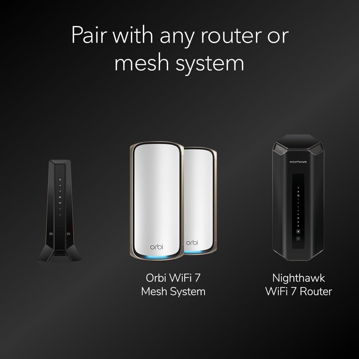 Netgear CM3000 Nighthawk DOCSIS 3.1 Mid/high-Split Cable Modem, Up to 2.5Gbps, Black - Certified Refurbished