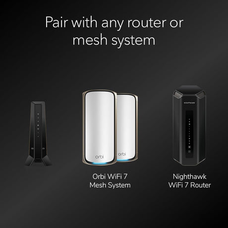Netgear CM3000 Nighthawk DOCSIS 3.1 Mid/high-Split Cable Modem, Up to 2.5Gbps, Black - Certified Refurbished