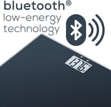 Beurer Bluetooth Glass Scale with BMI Measurement, Smart Digital Bathroom Scale Connects with Health App Analyzer, Black - Refurbished