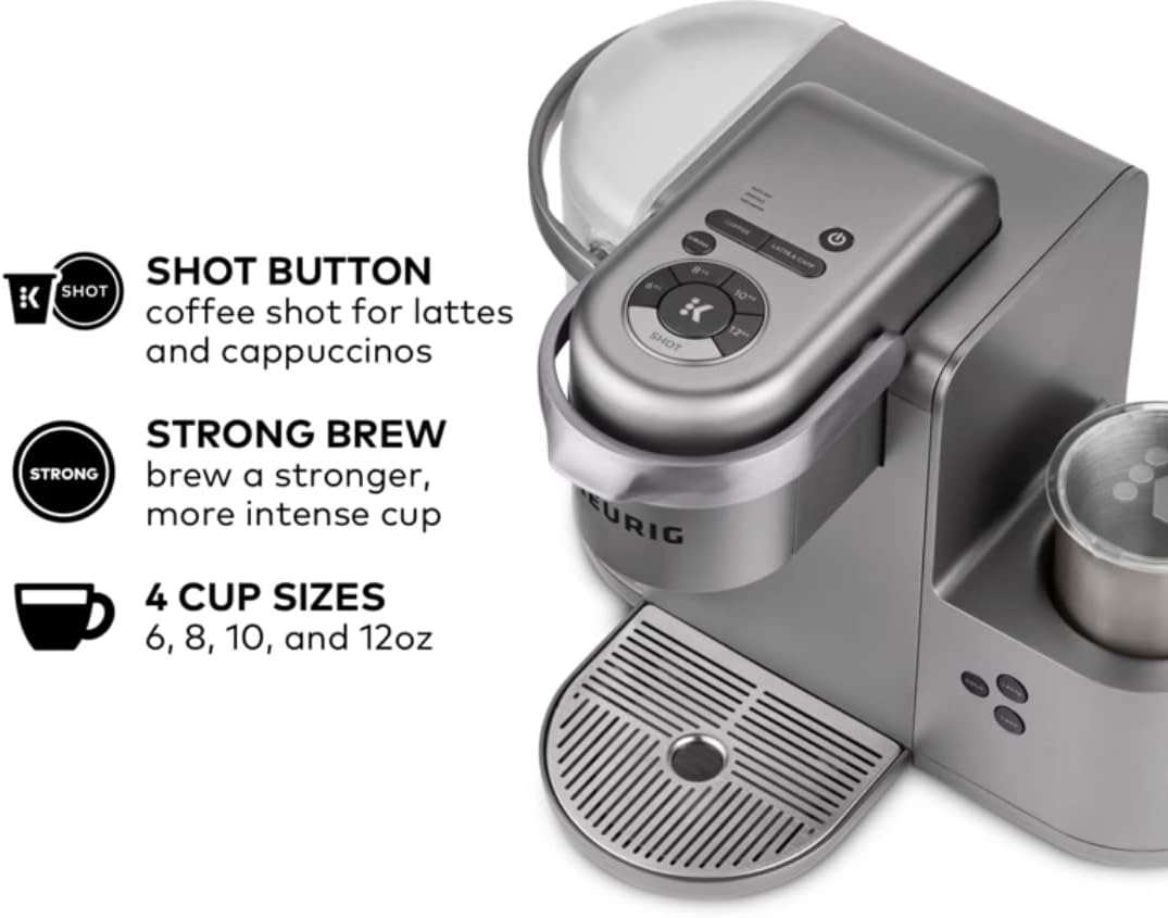 Keurig K-Cafe C Single Serve K-Cup Pod Coffee, Latte and Cappuccino Maker, Nickel - Certified Refurbished