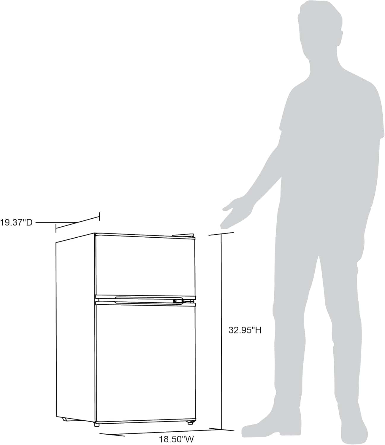 Newair Compact Mini Fridge with Freezer, 3.1 Cu. Ft., Black - Certified Refurbished