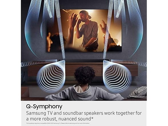 Samsung 5.1.2ch Q Series Soundbar + Subwoofer, Wireless Dolby Atmos, Q-Symphony, Game Mode Pro