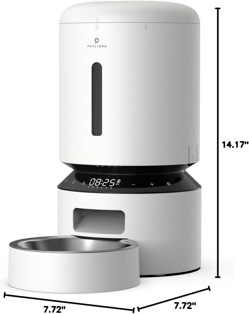 Petlibro Granary Automatic Pet Feeder, 5G Wi-Fi, 5L, Low Food Sensor, White - Certified Refurbished