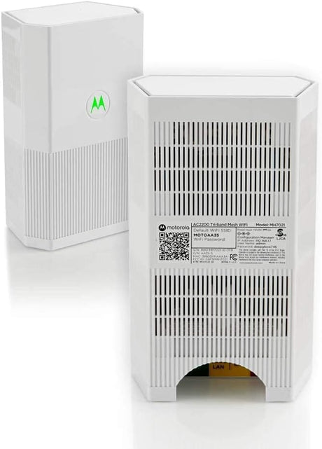 Motorola Mesh WiFi System, 3-Pack, AC2200 Tri-Band, 9,000 sq ft Coverage, Router + 2 Satellites, Parental Controls, Easy Setup