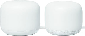 Google Nest Wi-Fi AC2200 Mesh Router with Google Assistant, Smart Tech, 3800 Sq. Ft. Coverage Area, 2-Pack, Snow - Refurbished
