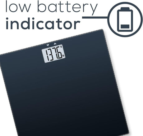 Beurer Bluetooth Glass Scale with BMI Measurement, Smart Digital Bathroom Scale Connects with Health App Analyzer, Black - Refurbished