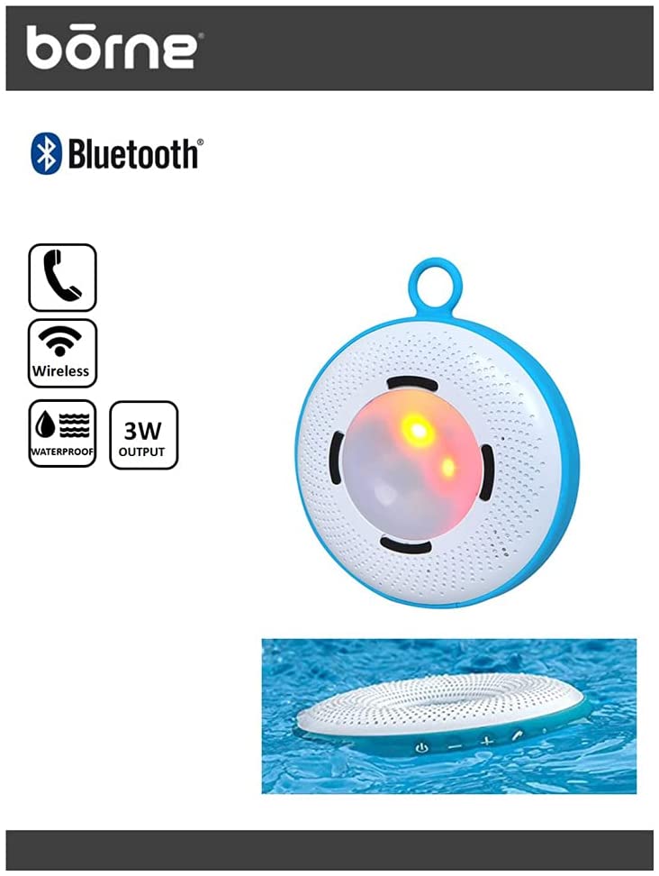 Borne Waterproof Bluetooth Speaker with LED Party Lights that Floats