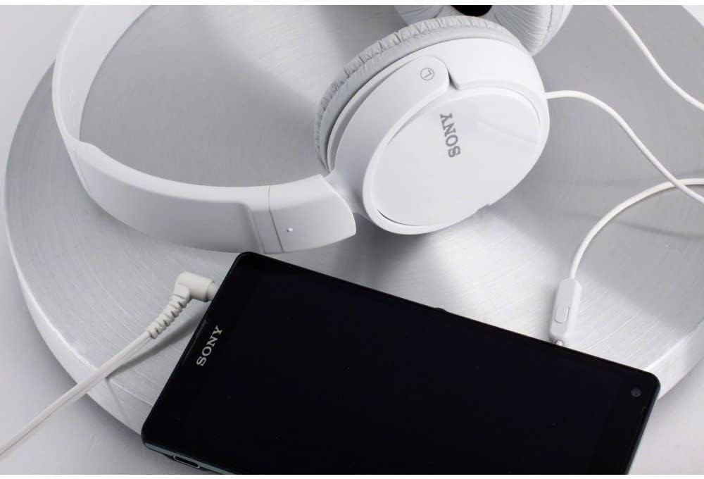 Sony ZX Series Extra Bass Smartphone Headset with Mic, White