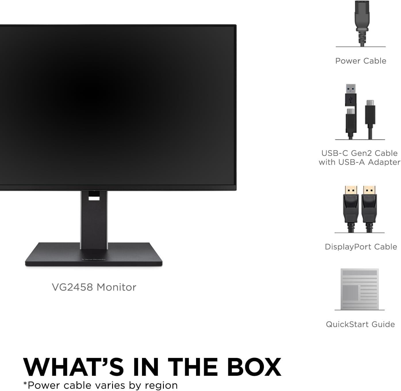 ViewSonic 24 Inch 1080p IPS Docking Monitor with Advanced Ergonomics, 100W USB C - Certified Refurbished