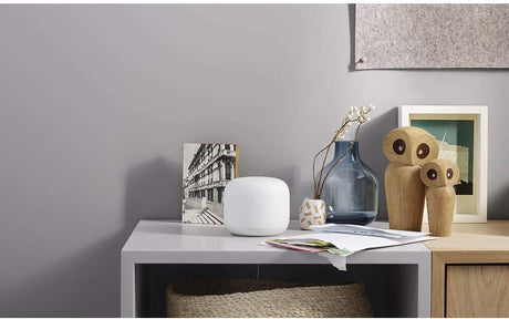 Google Nest WiFi Router with 1 Point, Mesh Wi-Fi Extender, Smart Speaker, Works with Google Home, 3800 Sq. Ft. Coverage Area, 2-Pack, Snow