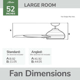 Hunter Fan 52 Inch Outdoor/Indoor Ceiling fan with Remote for Porch, Living Room, Office, Kitchen, Black - Certified Refurbished