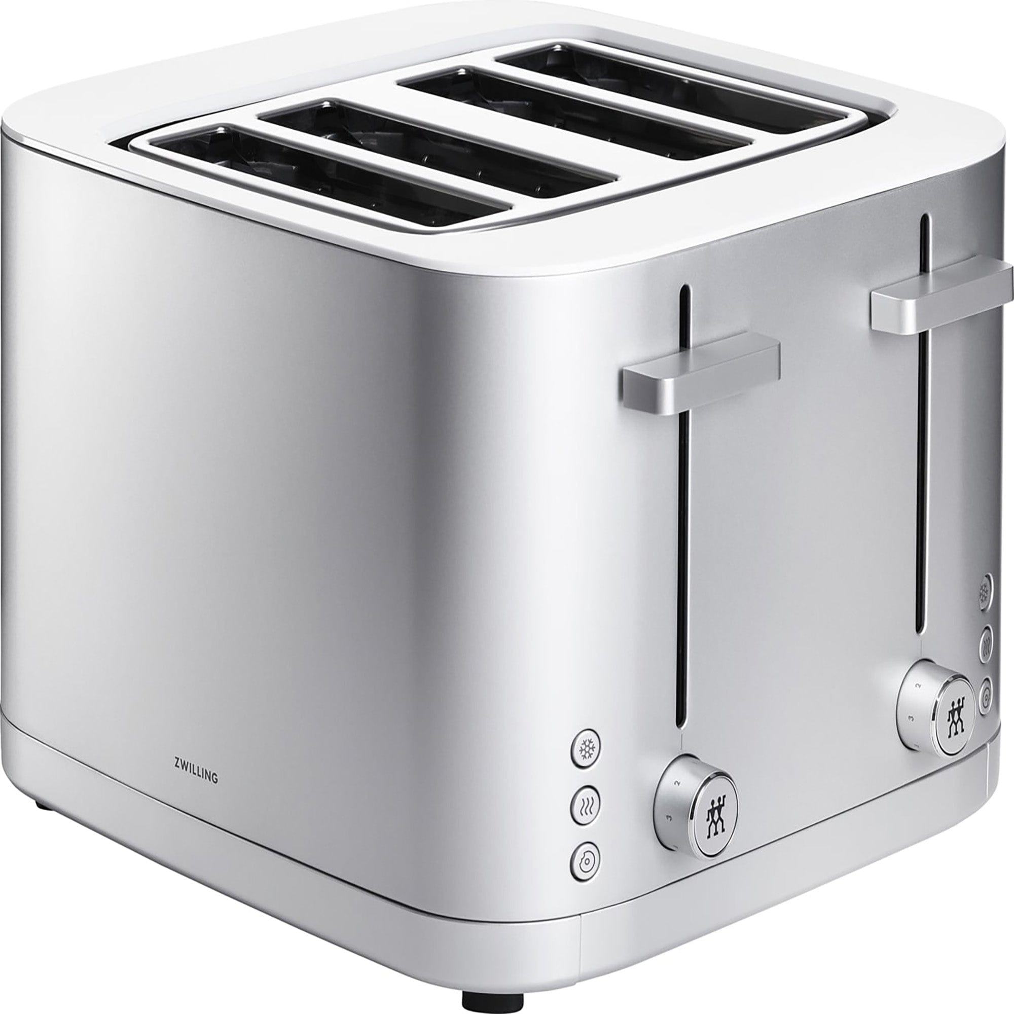 Zwilling Enfinigy 4-Slice Toaster, Extra Wide 1.5" Slots for Bagels and Toast, Silver