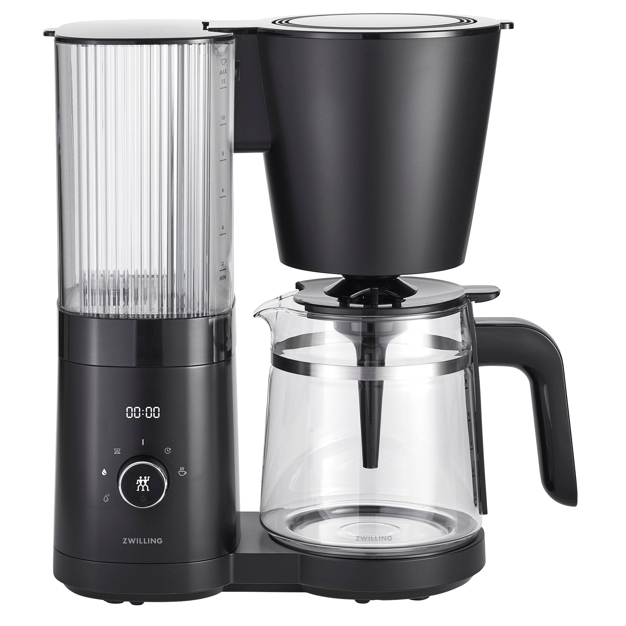 Zwilling Enfinigy Glass Drip Coffee Maker 12 Cup, Awarded the SCA Golden Cup Standard, Black