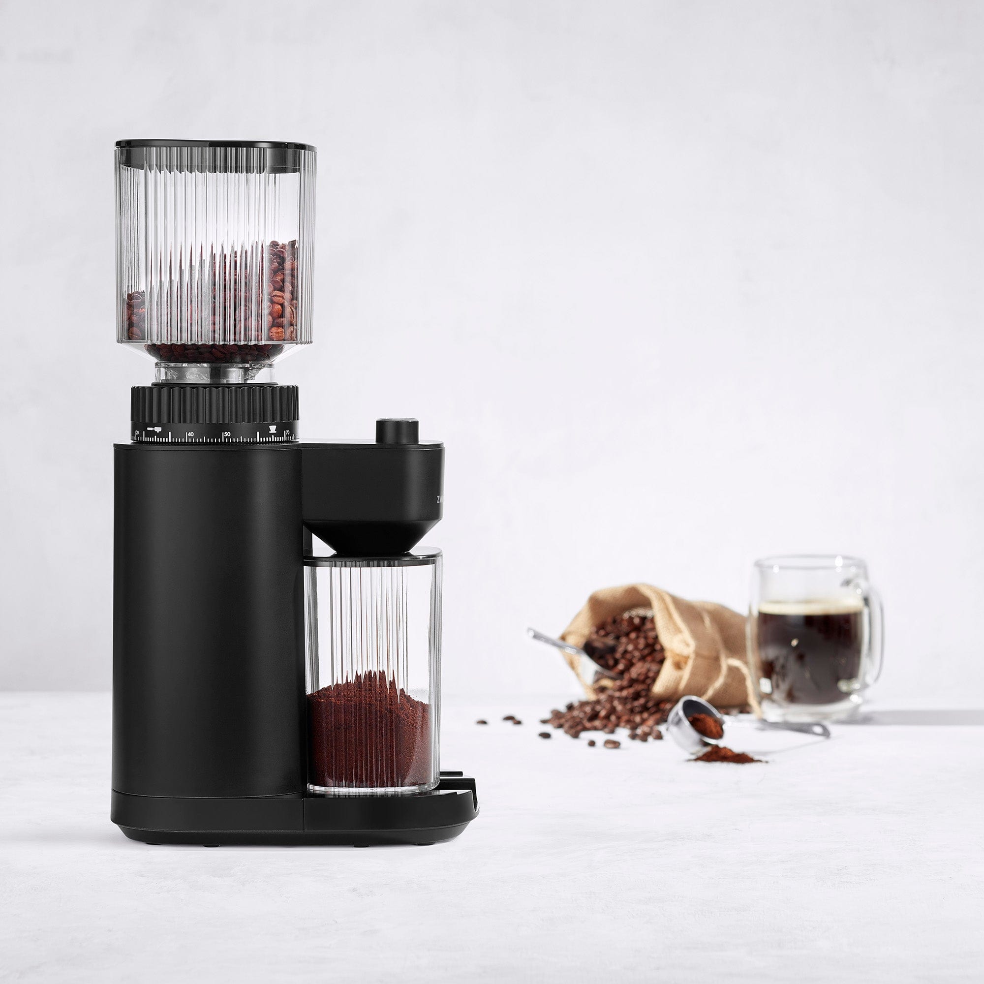 Zwilling Enfinigy Burr Coffee Grinder Electric, 140 Coffee Grinding Options from Espresso to Drip Coffee, Black