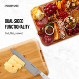 Farberware Build-a-Board Cutting Board with Compartments and Clear Locking Lid for Charcuterie, Snacks, and More-Make it. Take it. Enjoy it, 11x14 Inch, Bamboo