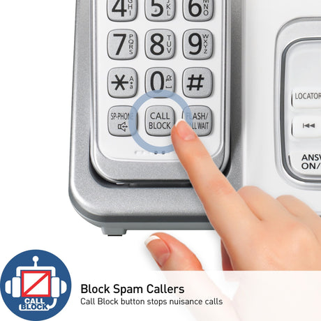 Panasonic Cordless Phone, Call Block & Answering Machine, 2 Handsets - Certified Refurbished