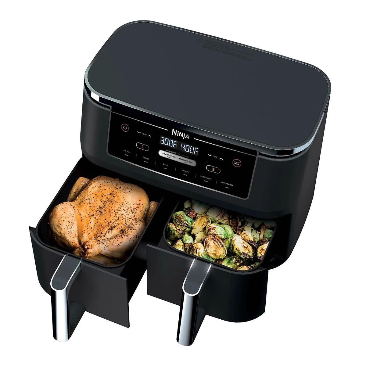 Ninja Foodi 6-in-1 XL 10-qt. 2-Basket Air Fryer with DualZone Technology Cooker, Black - Open Box