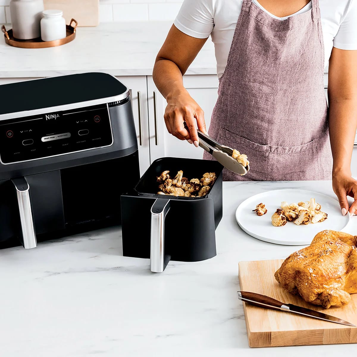Ninja Foodi 6-in-1 XL 10-qt. 2-Basket Air Fryer with DualZone Technology Cooker, Black - Open Box
