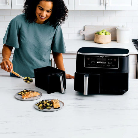 Ninja Foodi 6-in-1 XL 10-qt. 2-Basket Air Fryer with DualZone Technology, Black - Certified Refurbished