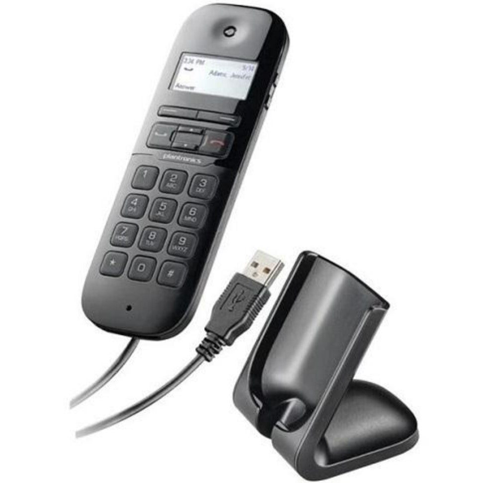 Poly 57250-004 Calisto 240 Portable USB-A Noise Canceling Microphone and UC Audio PC Calling Handset, Black
