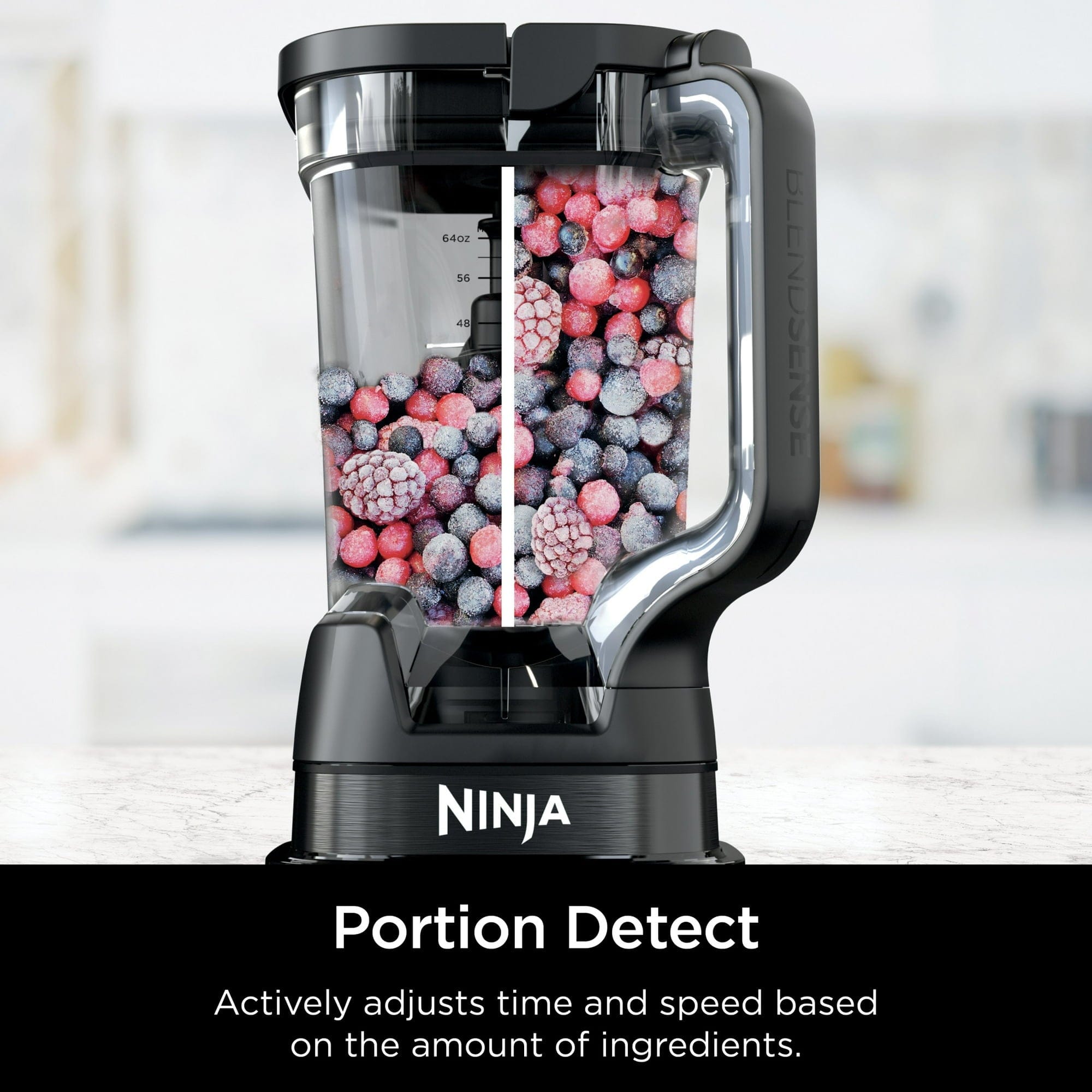Ninja Detect Kitchen System 72-Oz Blender, 3 Speeds, Blend, Crush, Chop, Smoothies, BlendSense Technology, Silver - Certified Refurbished