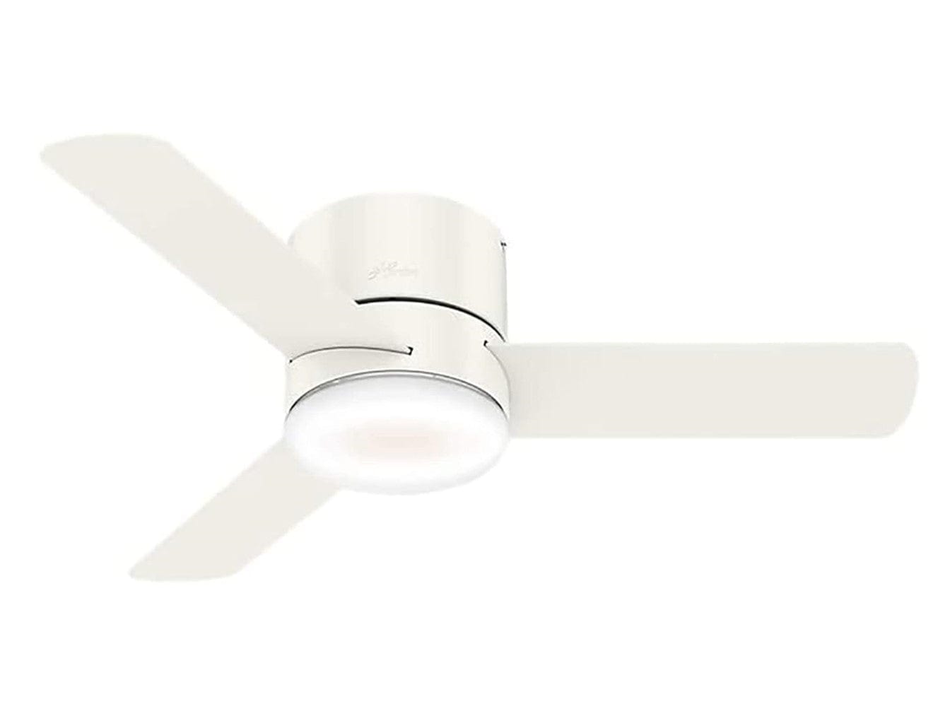 Hunter Fans 44" Low Profile Ultra Quiet Minimus Ceiling Fan with LED Light + Remote, Fresh White