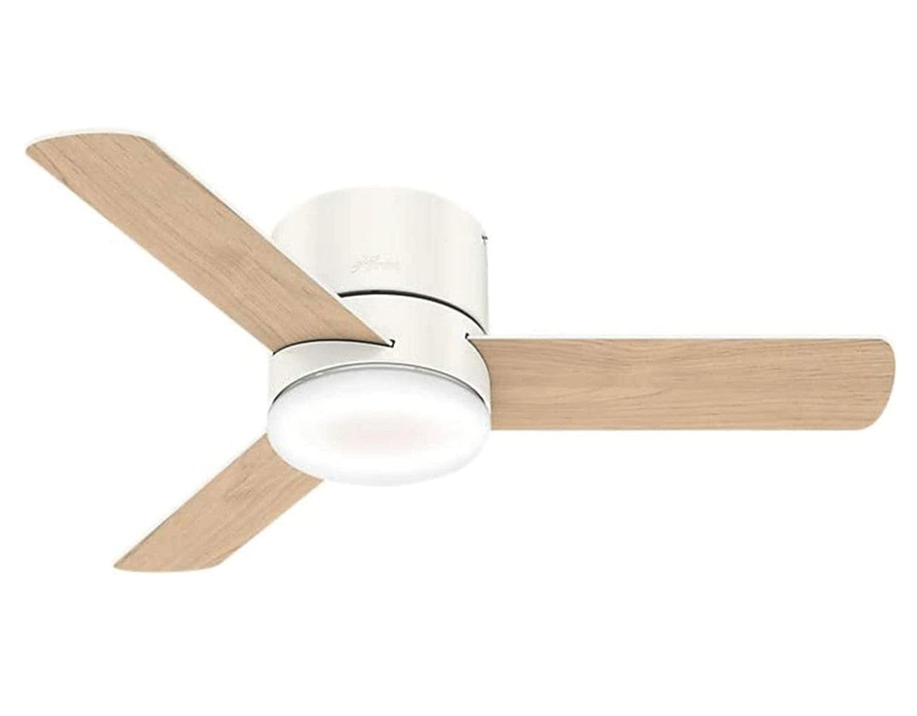 Hunter Fans 44" Low Profile Ultra Quiet Minimus Ceiling Fan with LED Light + Remote, Fresh White