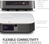 ViewSonic 1080 Portable Projector with 1000 LED Lumens, Auto Focus, Harman Kardon Bluetooth Speakers, HDMI, 16GB Storage, Stream Netflix with Dongle - Certified Refurbished