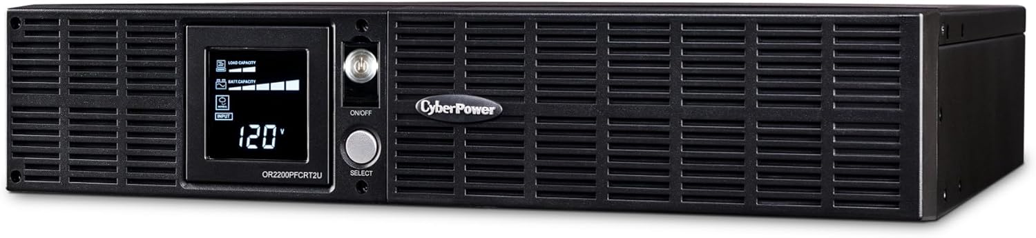 CyberPower PFC Sinewave UPS System, 2000VA/1540W, 8 Outlets, AVR, 2U Rack/Tower - Certified Refurbished